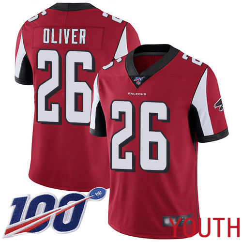Atlanta Falcons Limited Red Youth Isaiah Oliver Home Jersey NFL Football #26 100th Season Vapor Untouchable